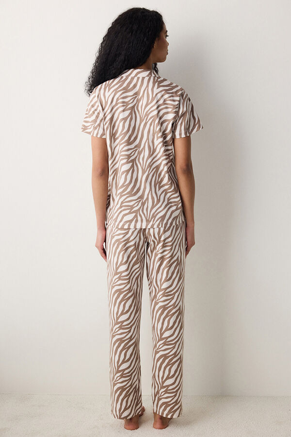 Penti Conjunto de pijama camiseiro longa zebra estampado