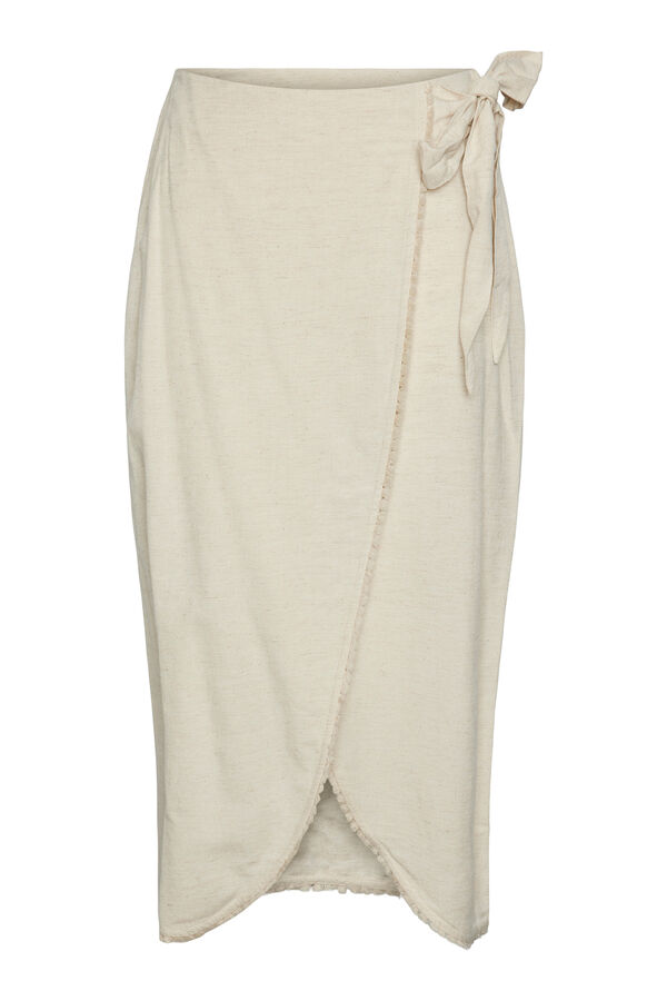 Pieces Falda larga cruzada gris