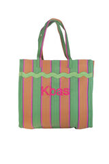 Kbas Bolso pl&aacute;stico reciclado rayas multicolor estampado