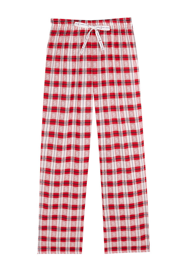 Women'secret Cal&ccedil;a de pijama xadrez vermelha estampado