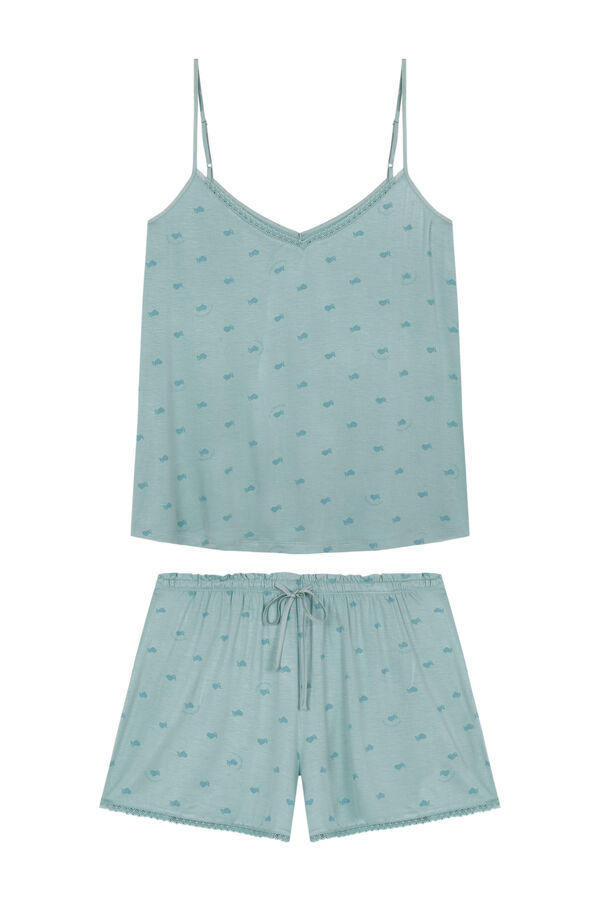 Women'secret Pijama corto tirantes La Vecina Rubia verde