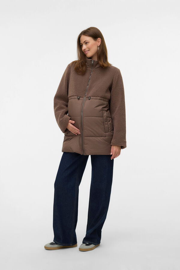 Mamalicious Chaqueta polar maternity marr&oacute;n
