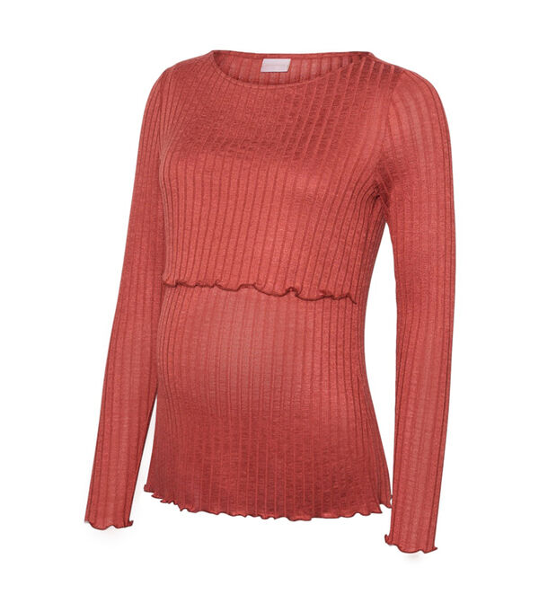 Mamalicious Top manga larga maternity y lactancia  rojo