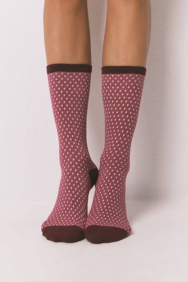 Women'secret Meias longas de lurex granada estampado