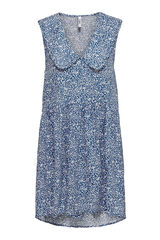 Only Maternity Vestido maternity curto mangas azul