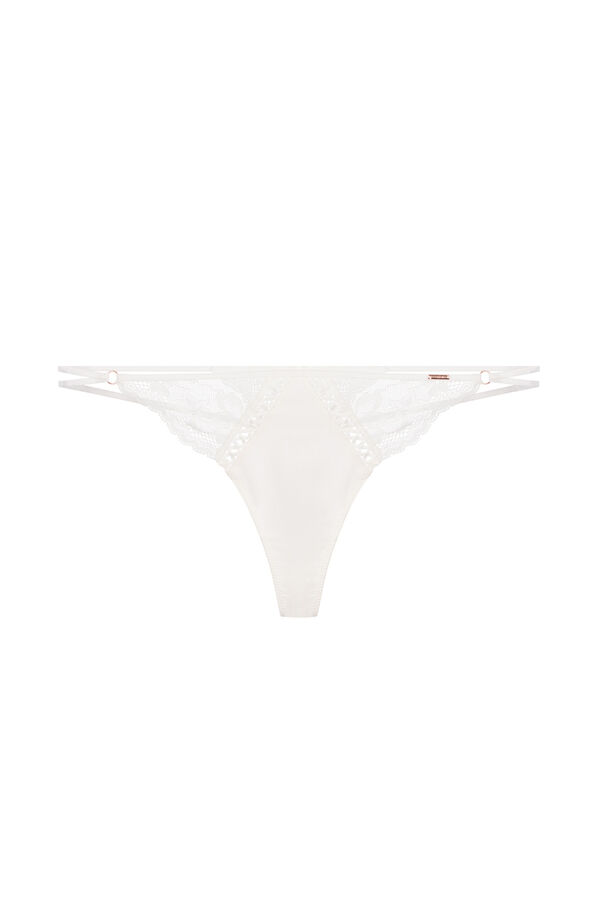 Dorina Tanga de encaje beige