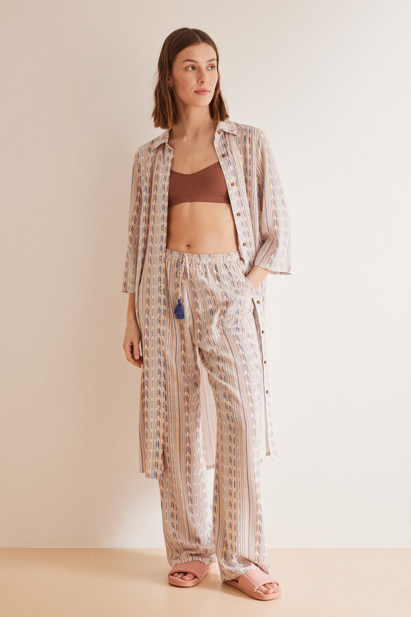 Women'secret Vestido camisero rayas estampado