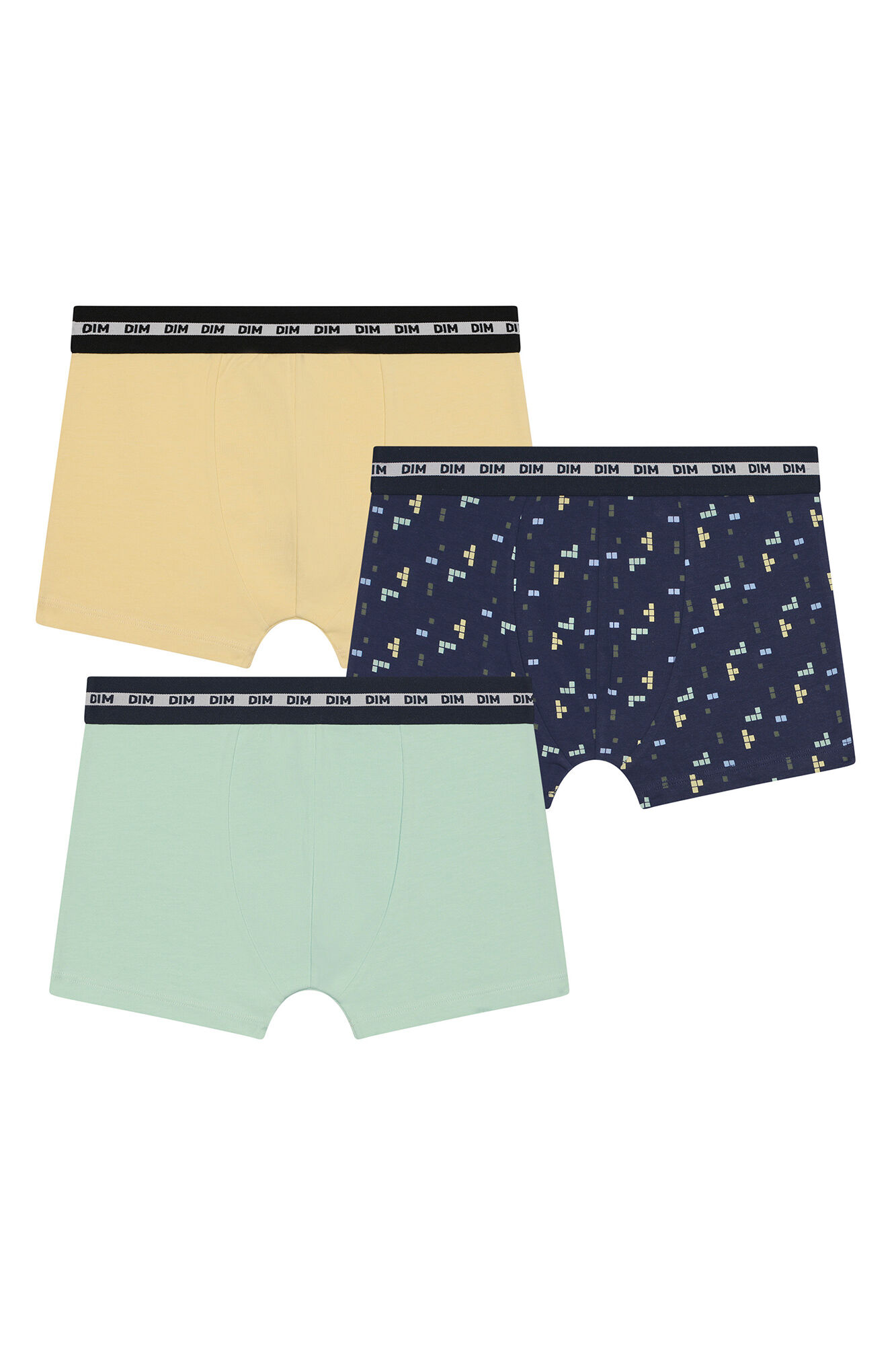 DIM Pacote de 3 boxers para meninos com estampa moderna e estilosa