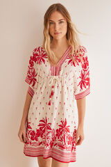 Women'secret Camisola playa estampado floral burdeos