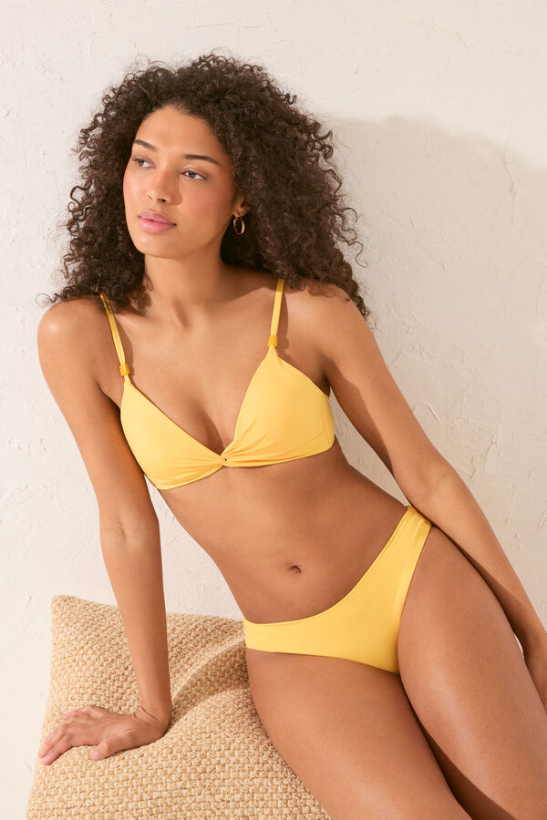 Women'secret Top bikini triangular efecto "push up" amarillo amarillo