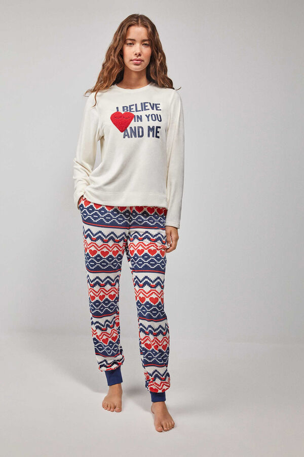 Gisela Pijama polar longo bege