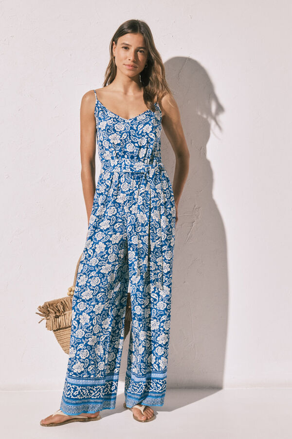 Women'secret Macac&atilde;o comprido de al&ccedil;as estampado boho azul