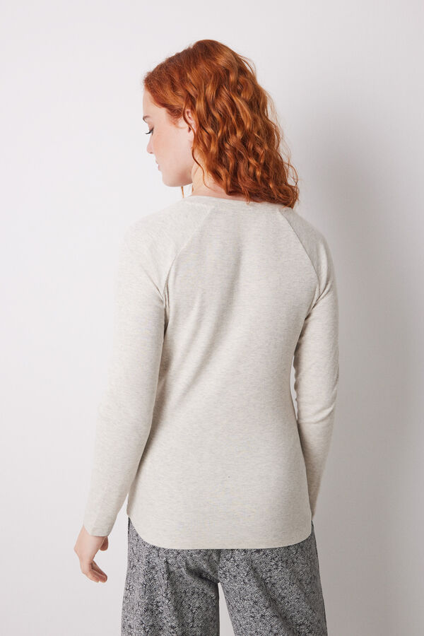 Women'secret Camiseta manga larga canal&eacute; arena nude