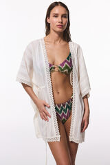 Penti Kimono corto blanco brillo marfil