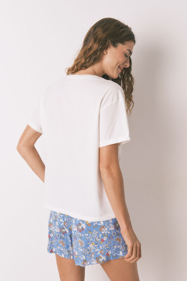 Women'secret T-shirt Smile Off White Algodão bege