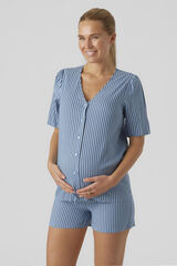 Mamalicious Pijama curto de algodão maternity azul