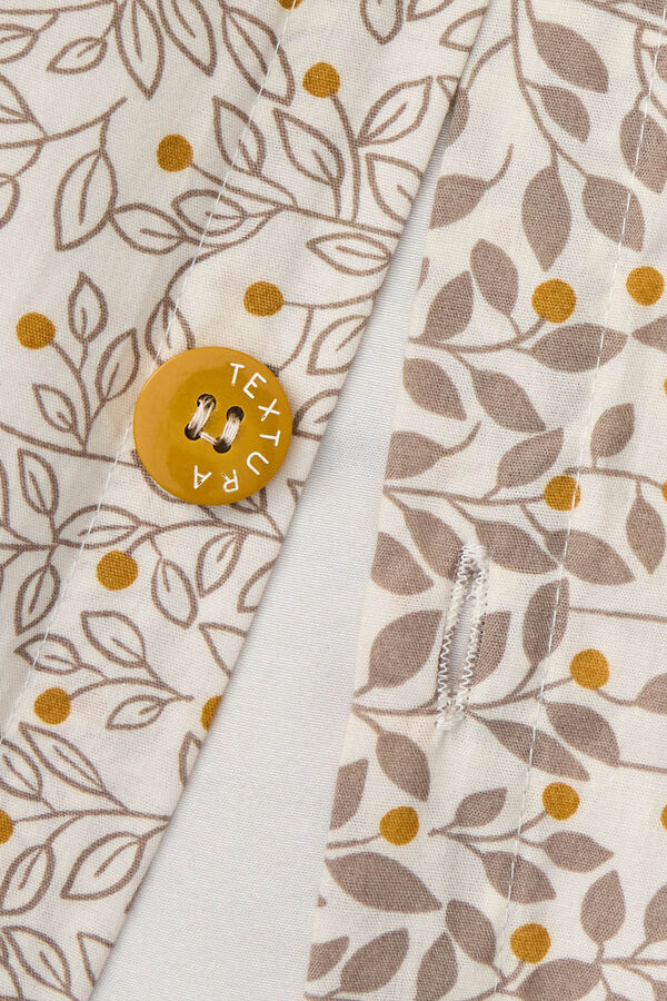 Textura Folhas de capa de edred&atilde;o de algod&atilde;o sustent&aacute;vel estampado