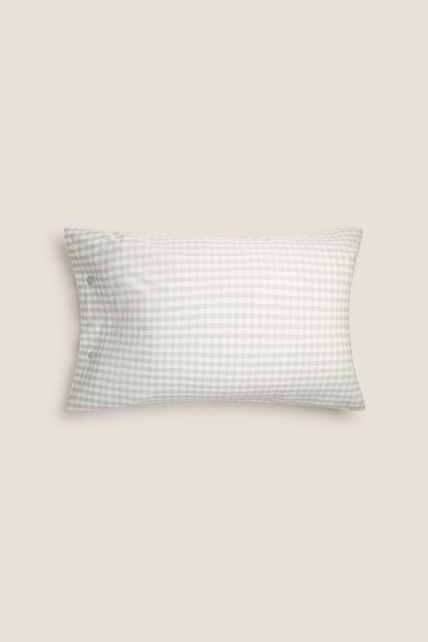 Textura Capa de almofada algod&atilde;o quadrados vichy azul