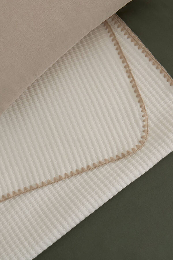 Textura Manta jacquard pesponto 120 x 180 cm. bege