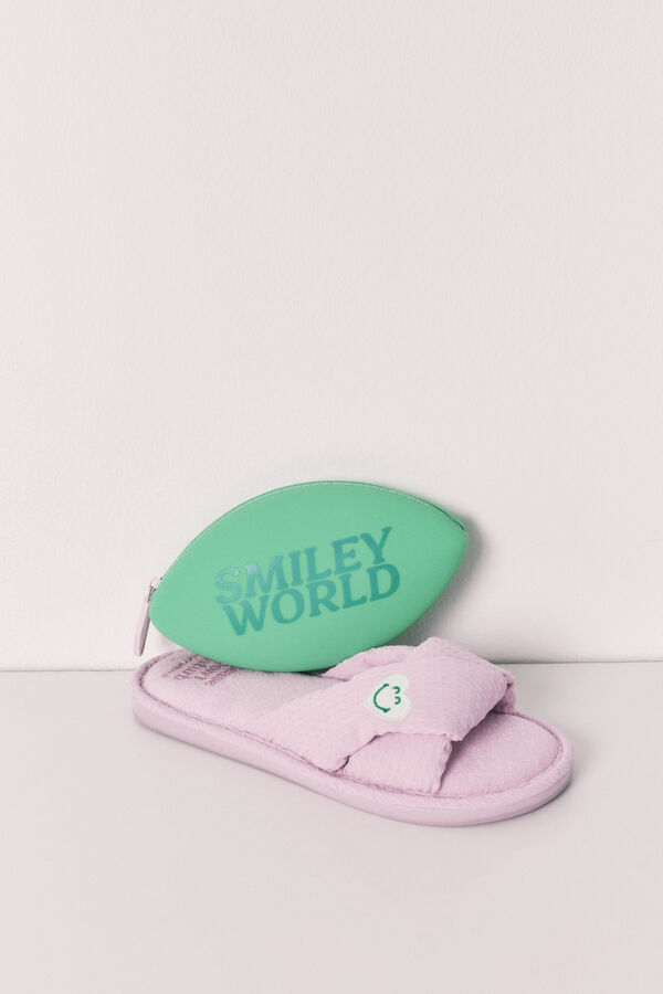 Women'secret Chinelos de quarto com n&oacute; SmileyWorld&reg; rosa