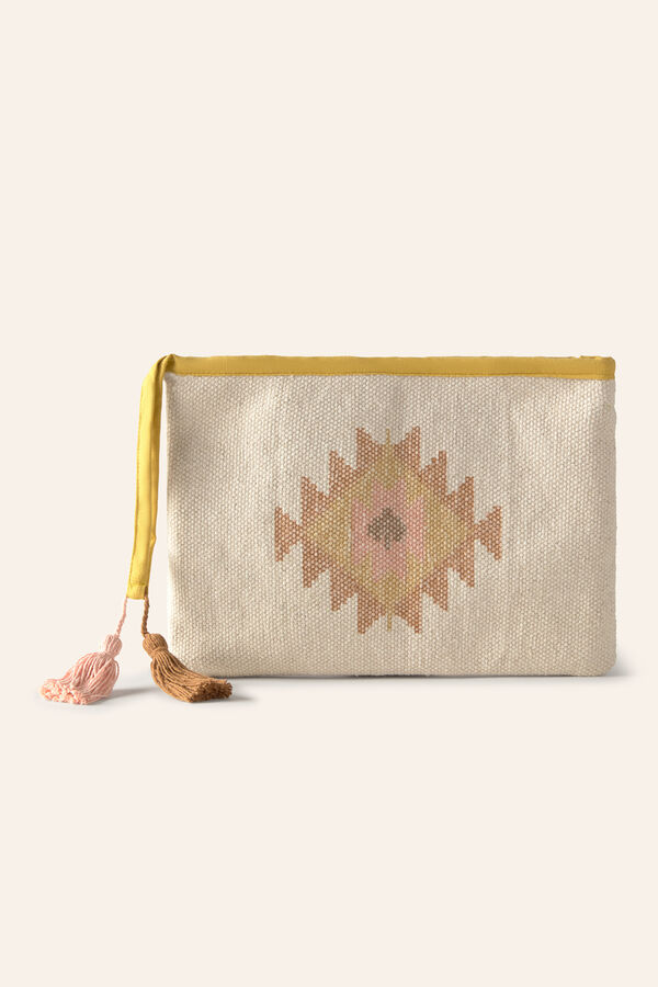 Calma House Bolsa de algod&atilde;o Berta Dhurrie estampado