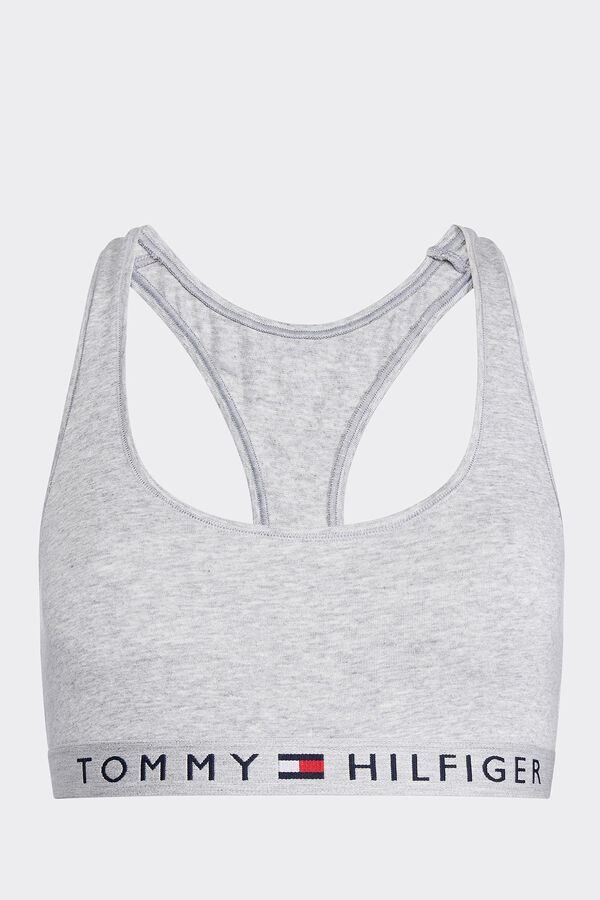 Tommy Jeans Bralette de algodão cinzento