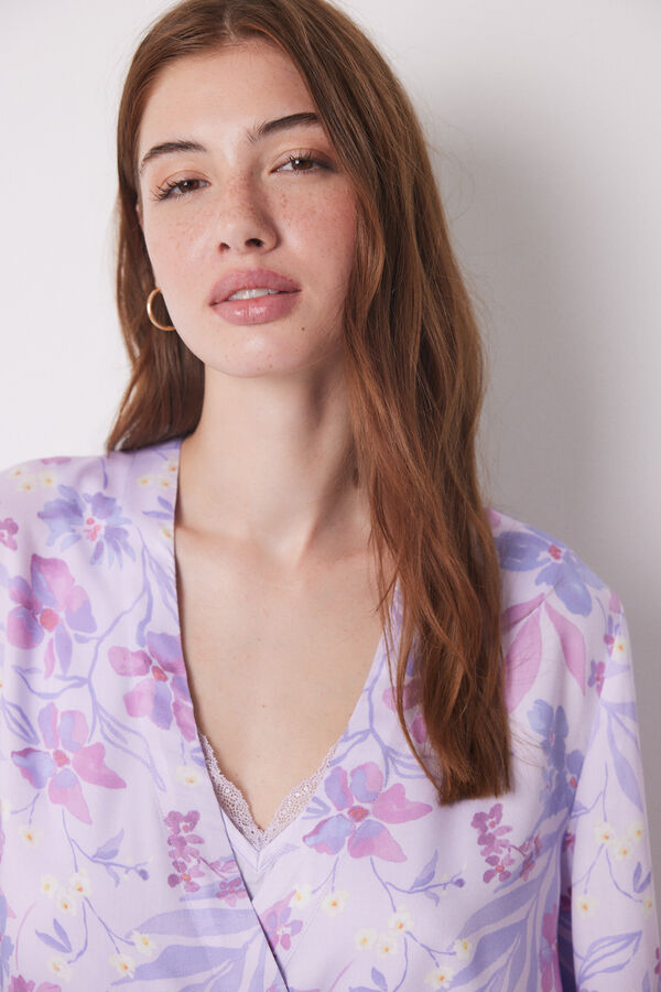 Women'secret Conjunto de pijama lil&aacute;s de 3 pe&ccedil;as rosa