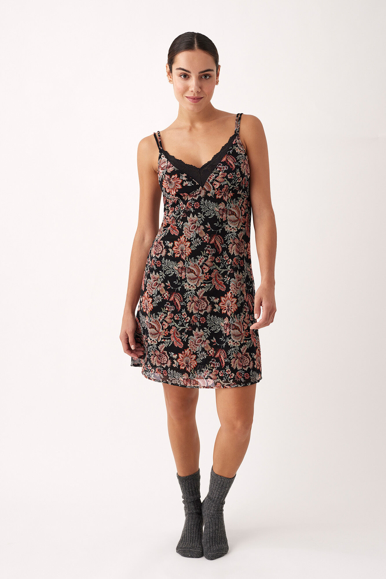 Promise Camis&oacute;n lencero mesh estampado floral