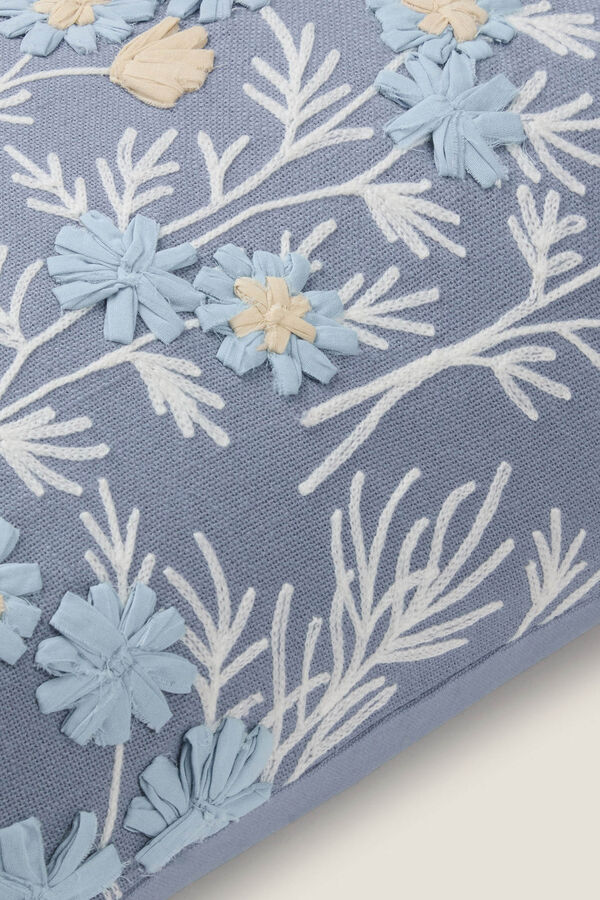 Textura Capa travesseiro bordado flores verde