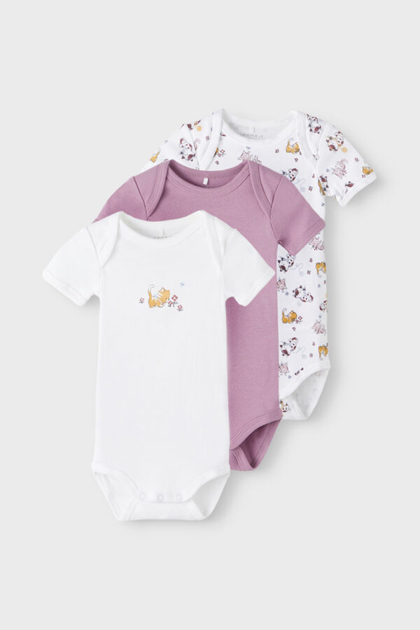 Name it Conjunto de 3 bodies bebé menina rosa