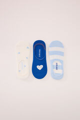 Women'secret Pack 3 calcetines invisibles algod&oacute;n print corazones estampado