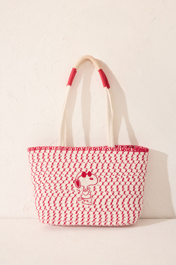 Women'secret Bolso mediano shoper Snoopy blanco