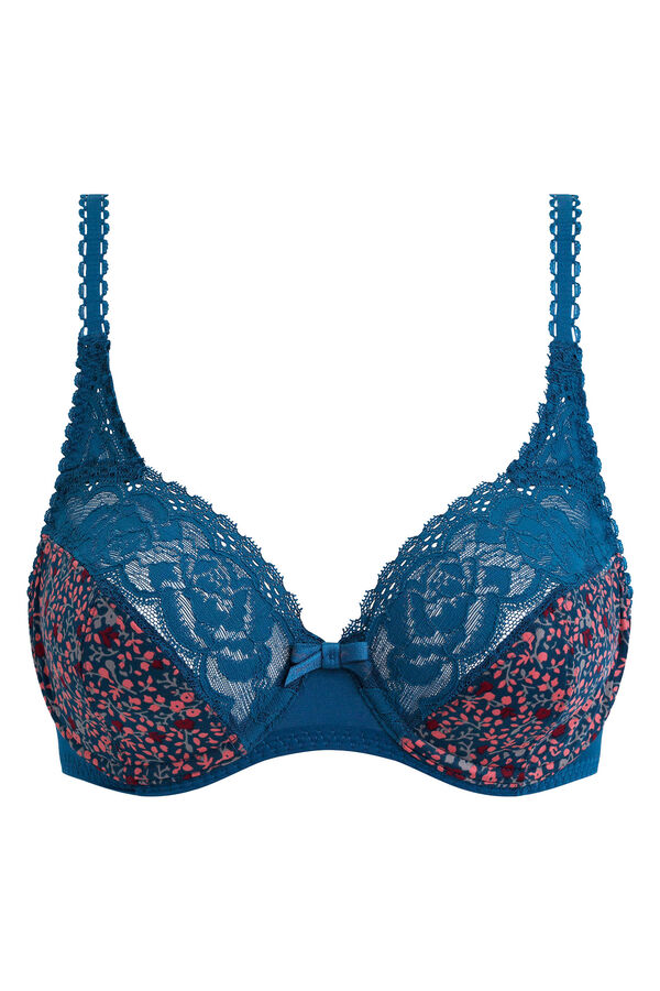 Playtex Soutien de microfibra Flower Elegance azul