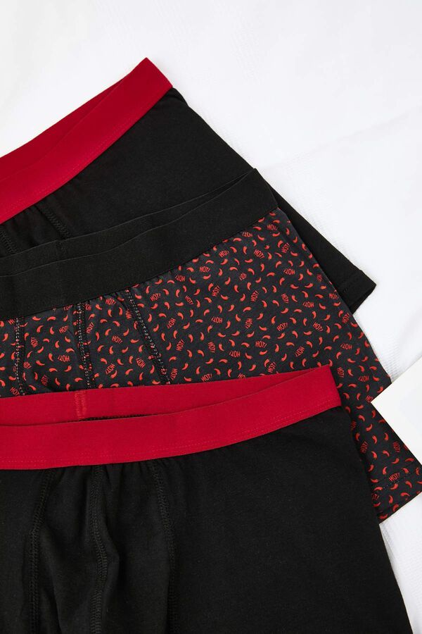 Trendyol Pack 3 boxers lisos de algod&atilde;o preto