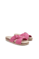 Abbacino Sand&aacute;lia rasa com fivela de mulher rosa