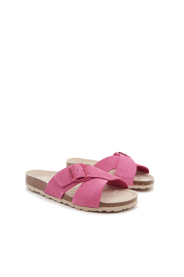 Abbacino Sand&aacute;lia rasa com fivela de mulher rosa