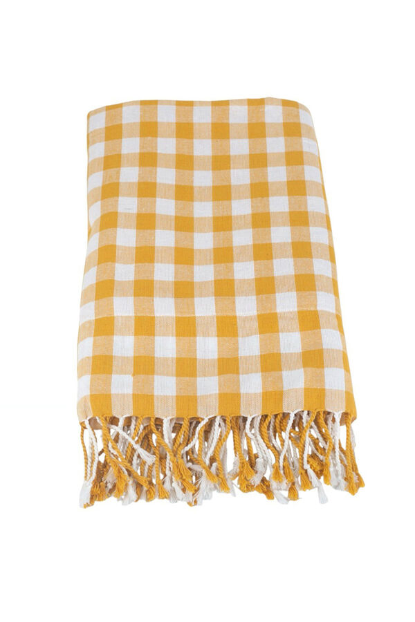 Kbas Pareo toalla algod&oacute;n vichy amarillo