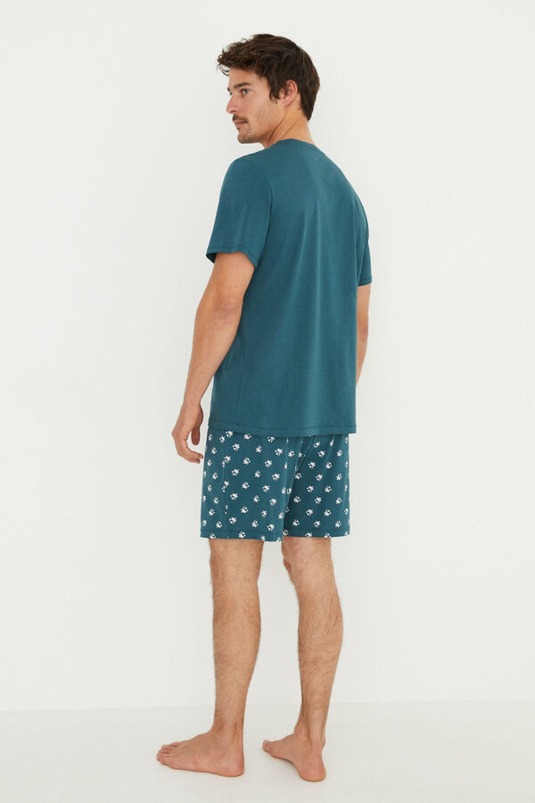 Womensecret Pijama corto hombre 100% algodón verde verde