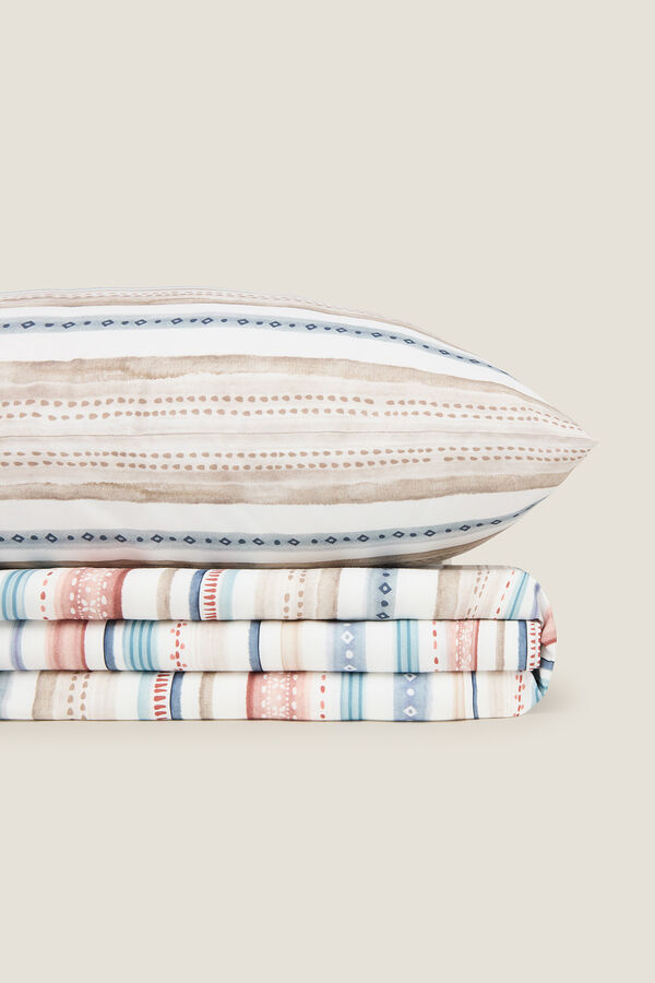 Textura Len&ccedil;ol riscas multicolor azul