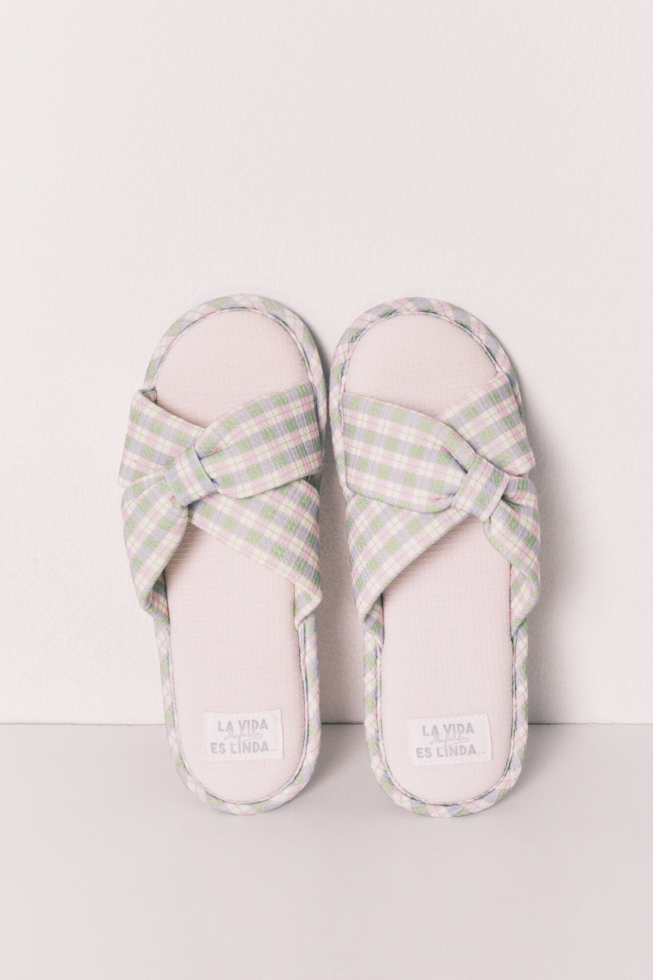 Women'secret Zapatillas casa nudo cuadros