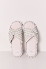 Women'secret Zapatillas casa nudo cuadros estampado