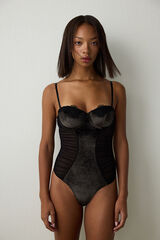 Penti Body tanga de veludo com aro preto