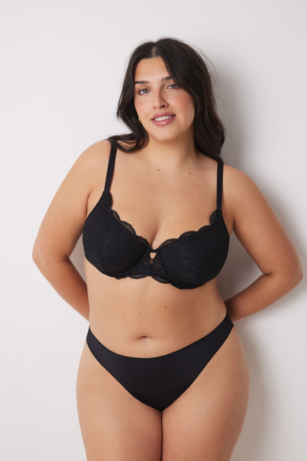 Women'secret BEAUTIFUL Soutien clássico enchimento renda preto preto