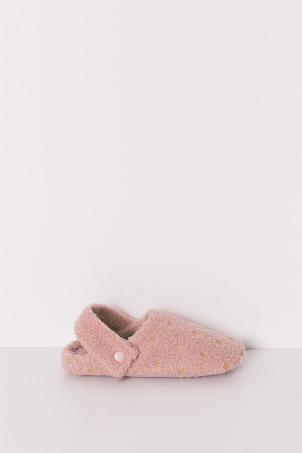 Women'secret Zapatillas casa borreguito rosa brillo rosa