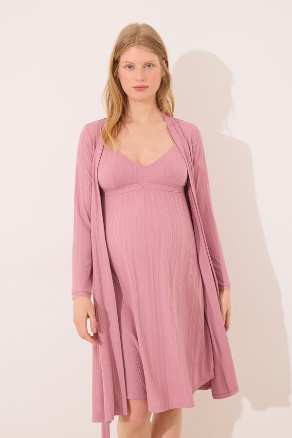 Women'secret Robe midi pointelle "maternity" rosa rosa