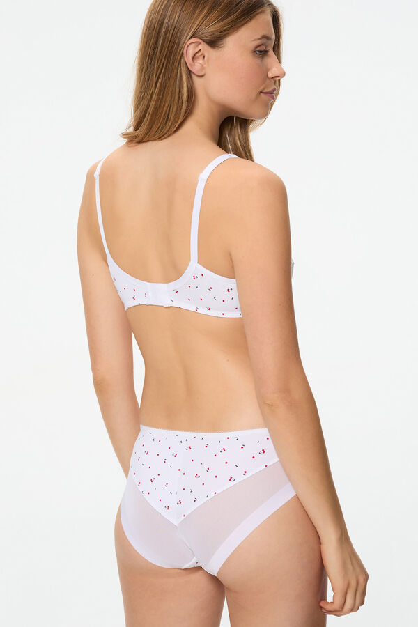 DIM Braga cl&aacute;sica Generous de suave microfibra y detalles en malla blanco