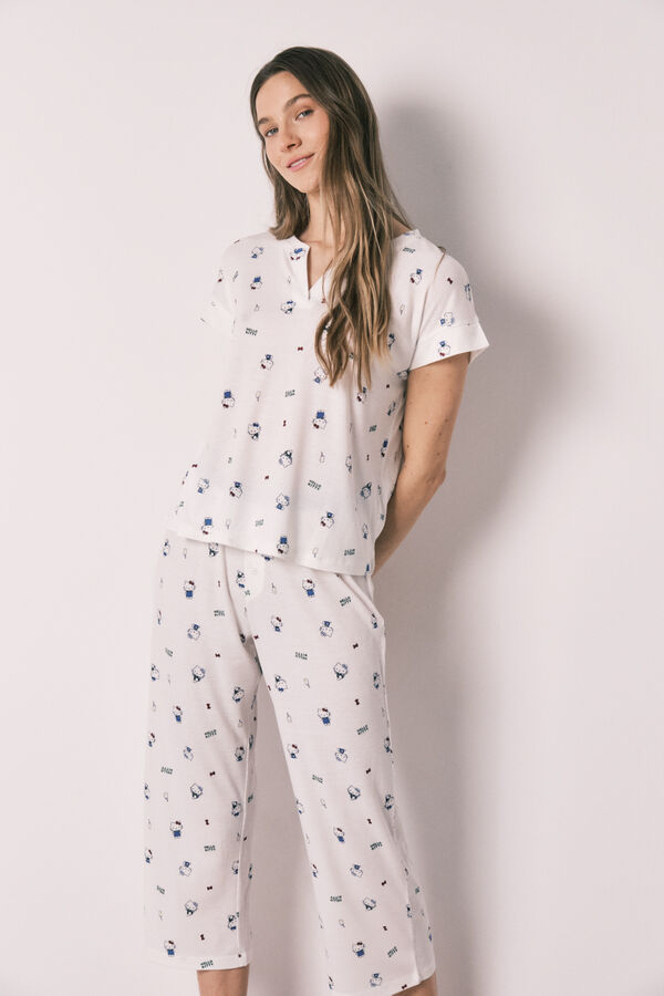 Women'secret Pijama Hello Kitty manga curta branco