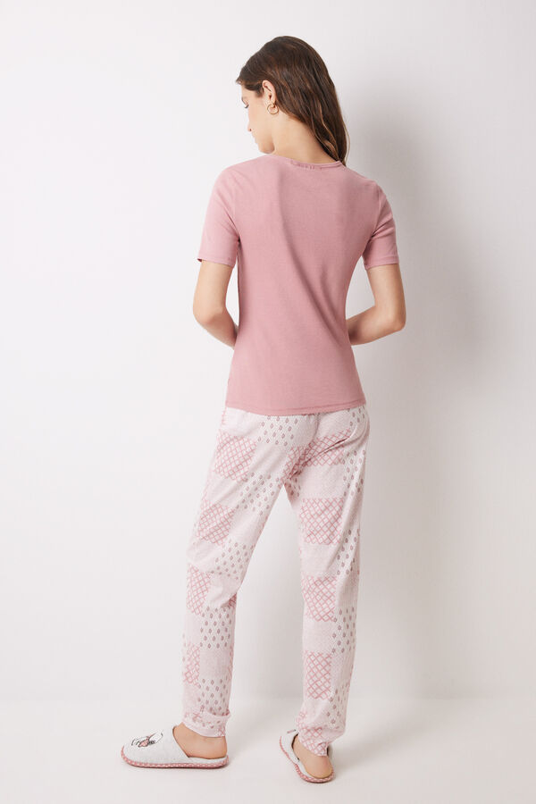 Women'secret Pijama algod&oacute;n Snoopy rosa rosa