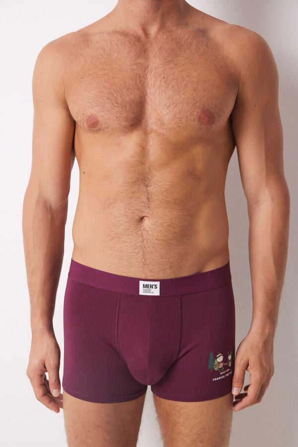 Women'secret Pack 2 calzoncillos b&oacute;xer algod&oacute;n Snoopy burdeos