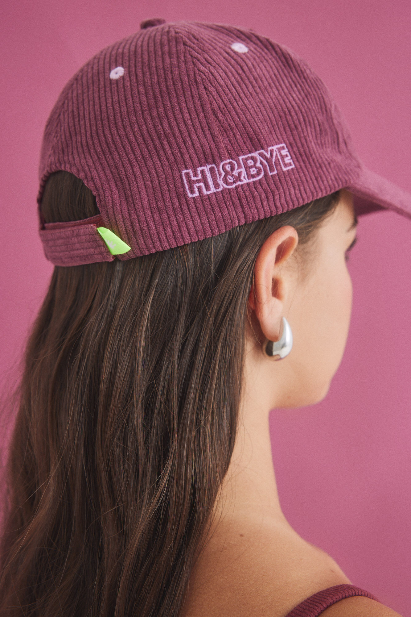 HI&BYE Gorra pana granate logo